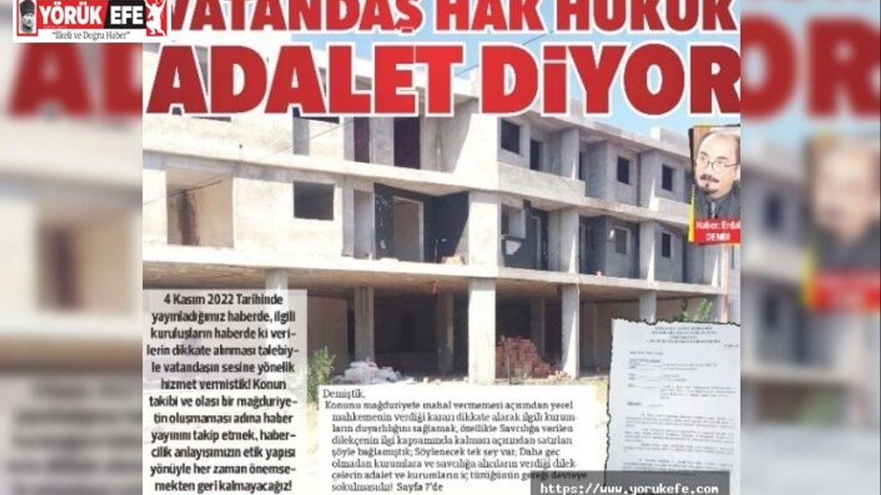Vatandaş Hak Hukuk Adalet Diyor