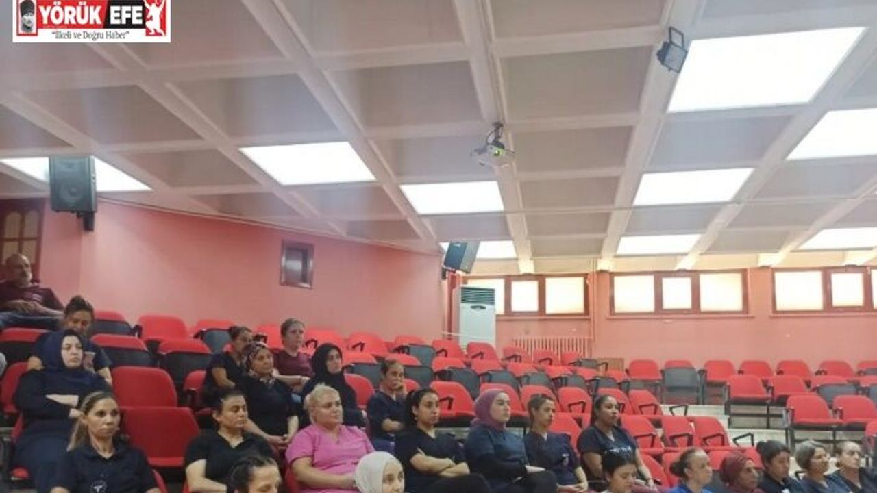 Hastane temizlik personeline iş sağlığı ve güvenliği eğitimi verildi