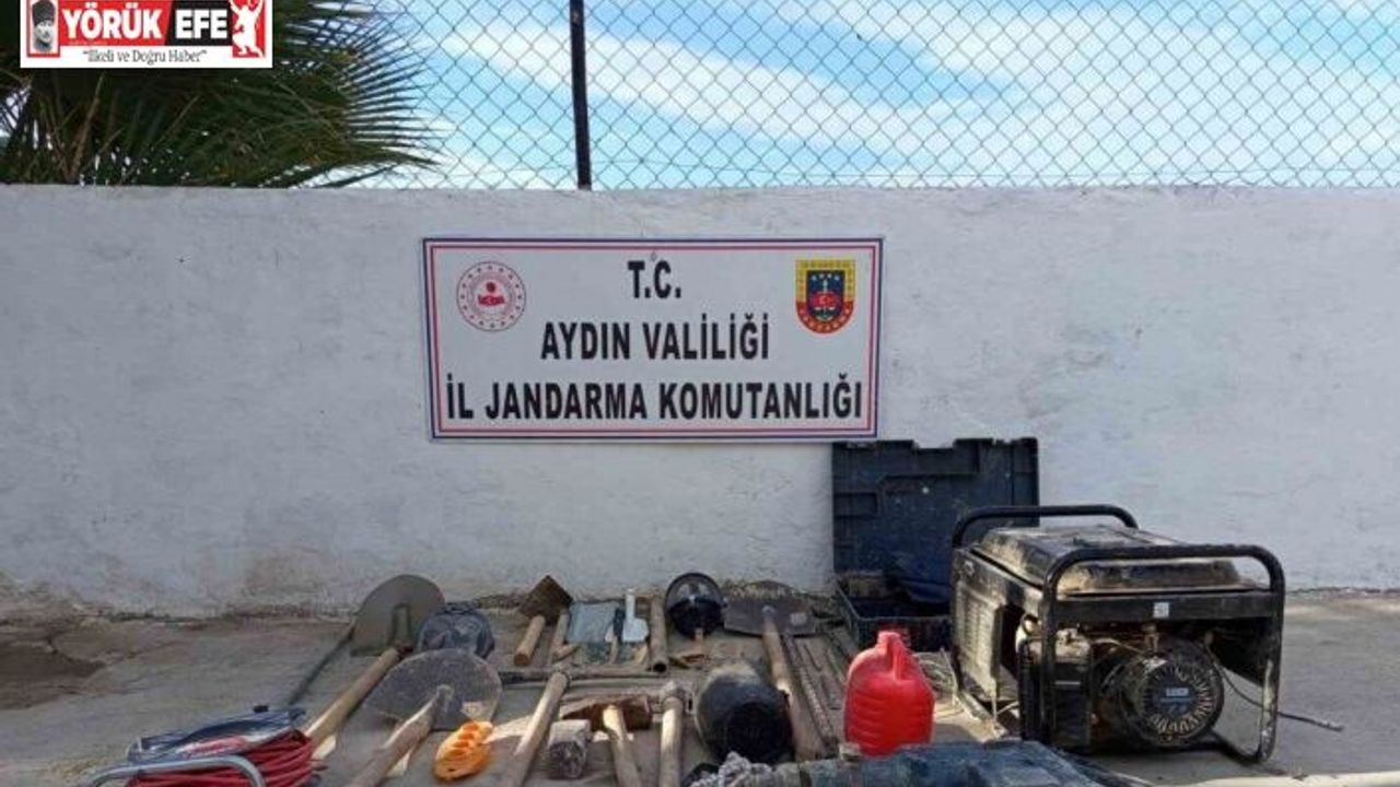 Didim’de kaçak kazı yapan 3 şüpheli suçüstü yakalandı