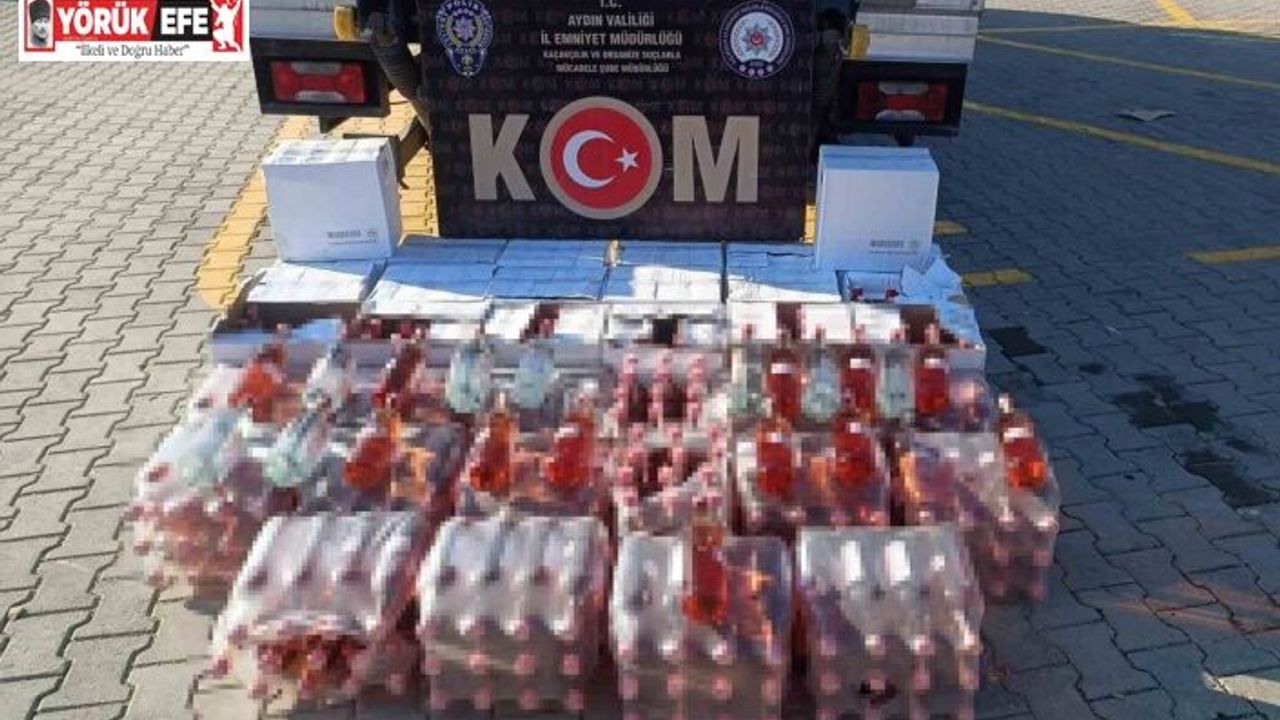 Aydın’da sahte içki sevkiyatına KOM darbesi: 444 litre sahte alkollü içki ele geçirildi