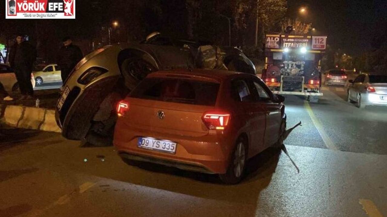 Çarpışan otomobiller üst üste bindi: 2 yaralı