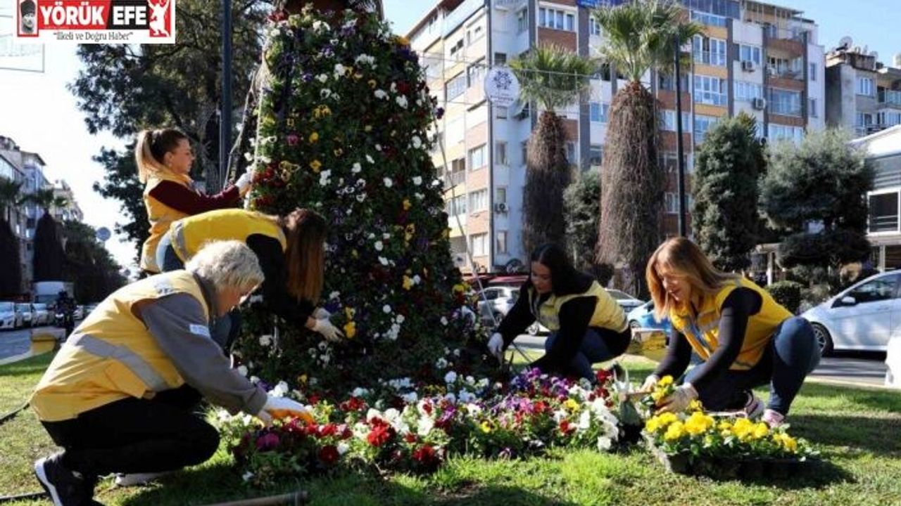 Başkan Çerçioğlu kadınlar ile ele ele veriyor, Aydın rengarenk çiçekler ile süsleniyor