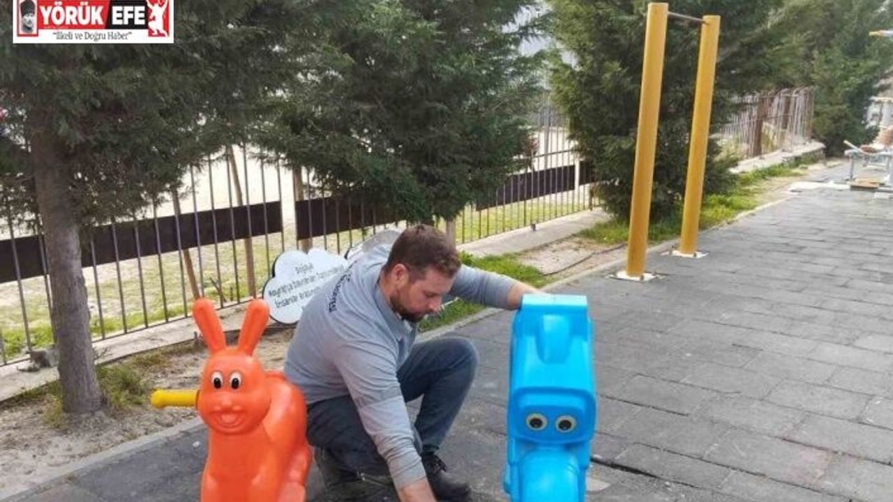 Söke Belediyesi’nden çocuk oyun alanlarında bakım çalışmaları