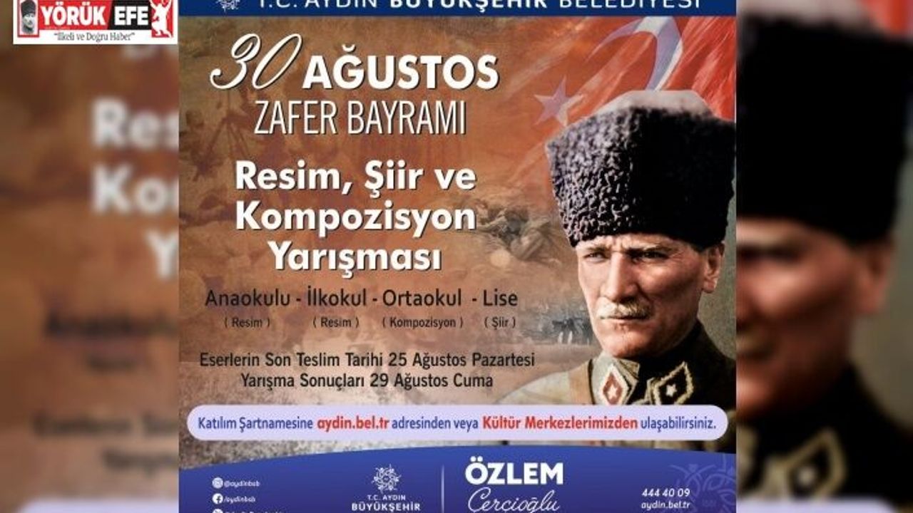 Başkan Çerçioğlu’ndan 30 Ağustos temalı resim, şiir ve kompozisyon yarışması