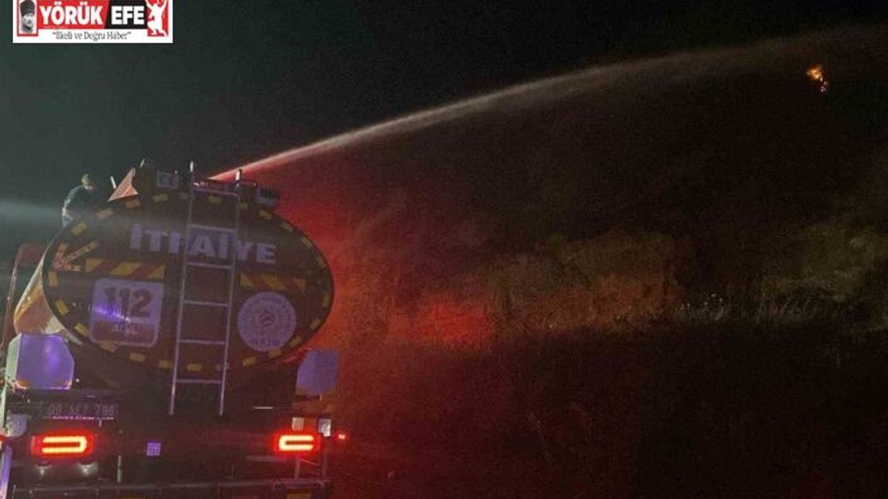 Zeytinlik alanda çıkan yangın ekiplerin erken müdahalesi ile büyümeden söndürüldü