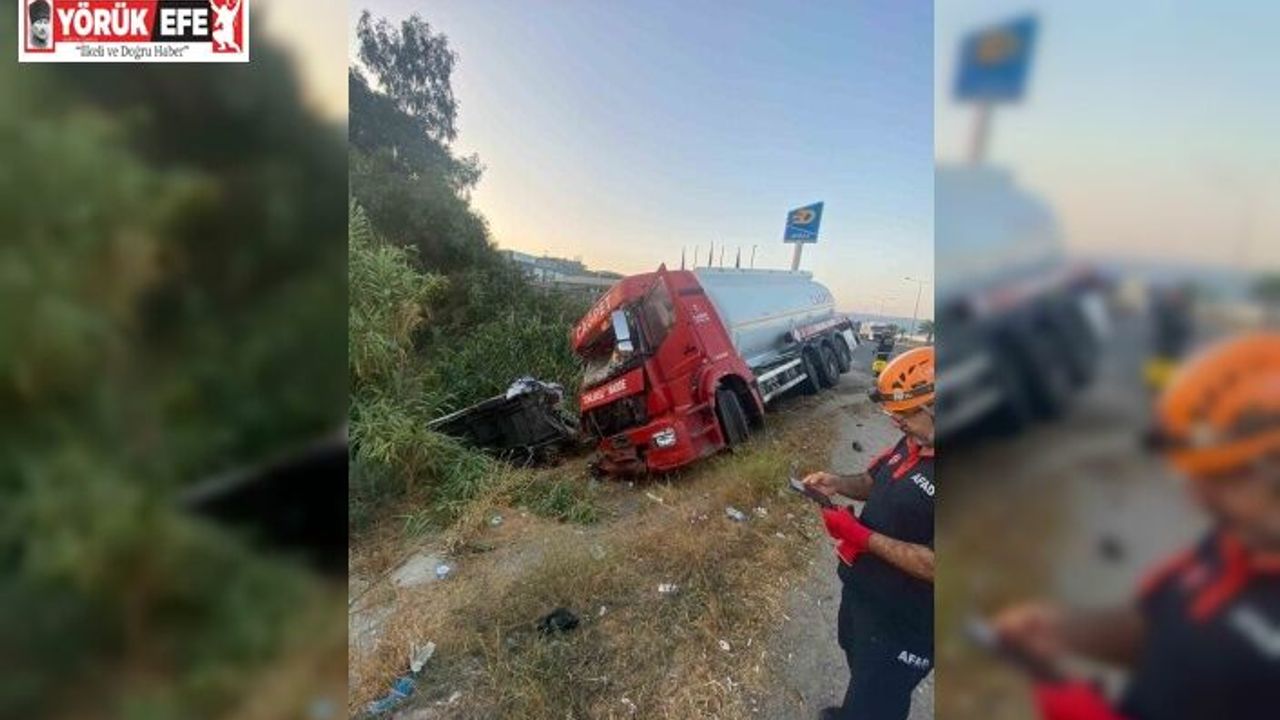 Akaryakıt tankeri ile minibüs çarpıştı: 4 yaralı