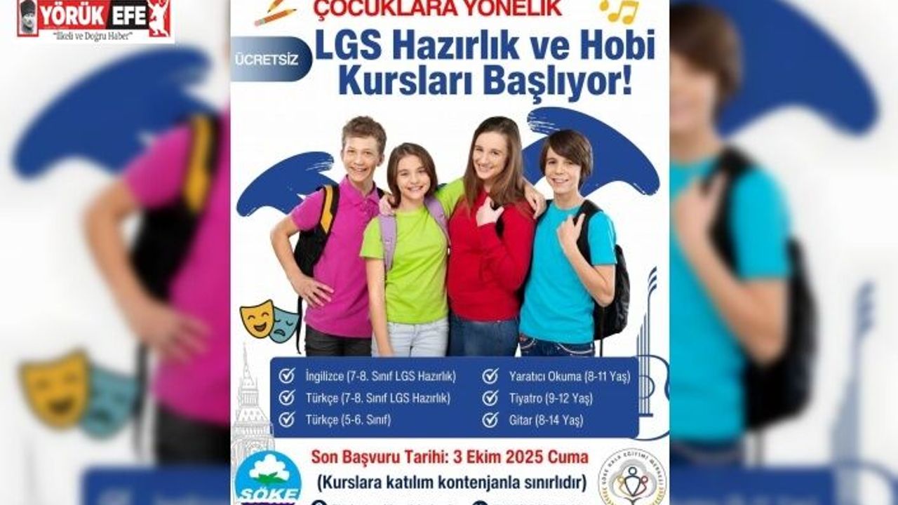 Söke Belediyesi’nden çocuklara LGS hazırlık ve hobi kursları