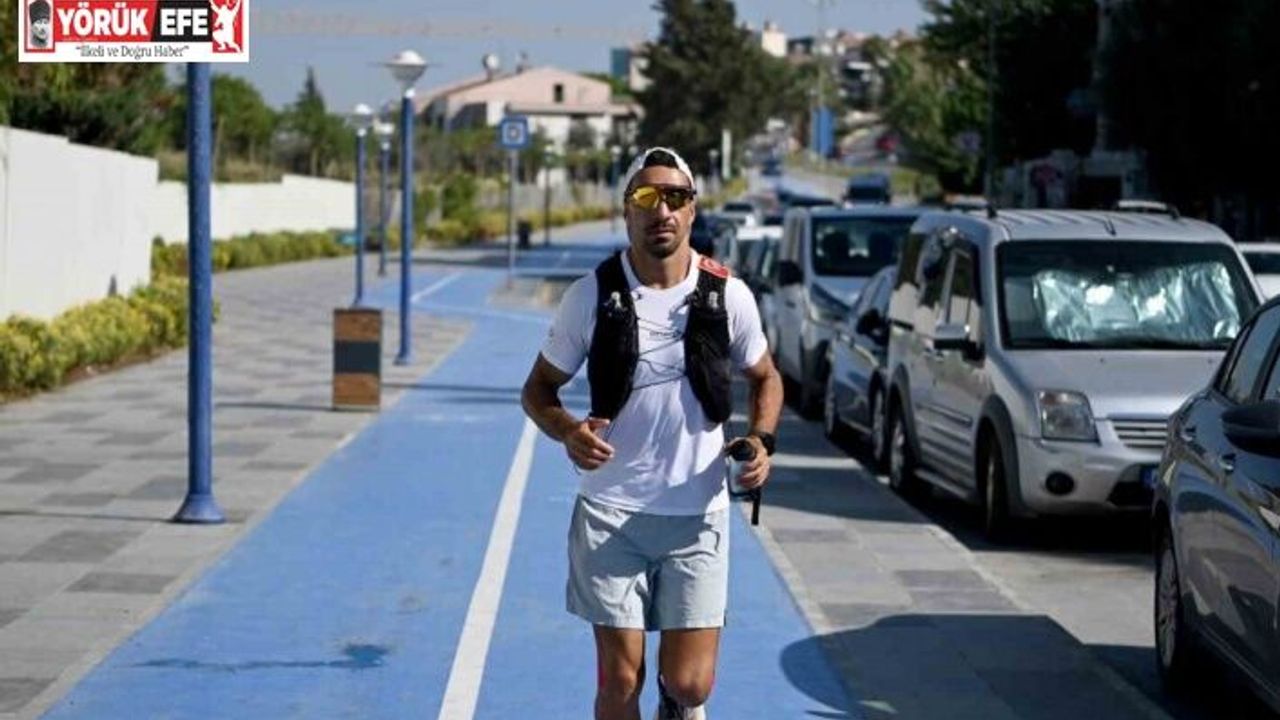 Türkiye’yi dünyaya tanıtmak için başladığı 5 bin kilometrelik ultra maratonda 6’ıncı durağı Kuşadası oldu