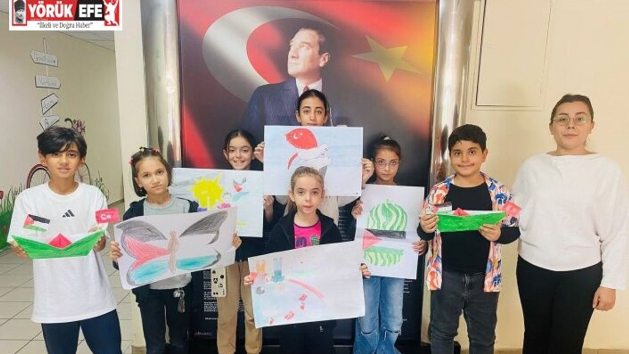 Aydın’da gençlerden Gazze’de yaşananlara sanatla dikkat çekti