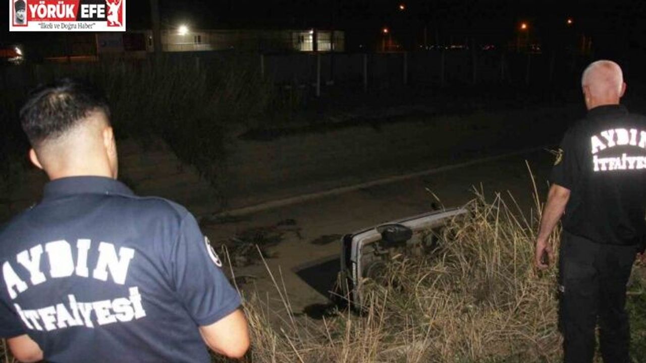 Aydın’da otomobil sulama kanalına uçtu: 2 yaralı