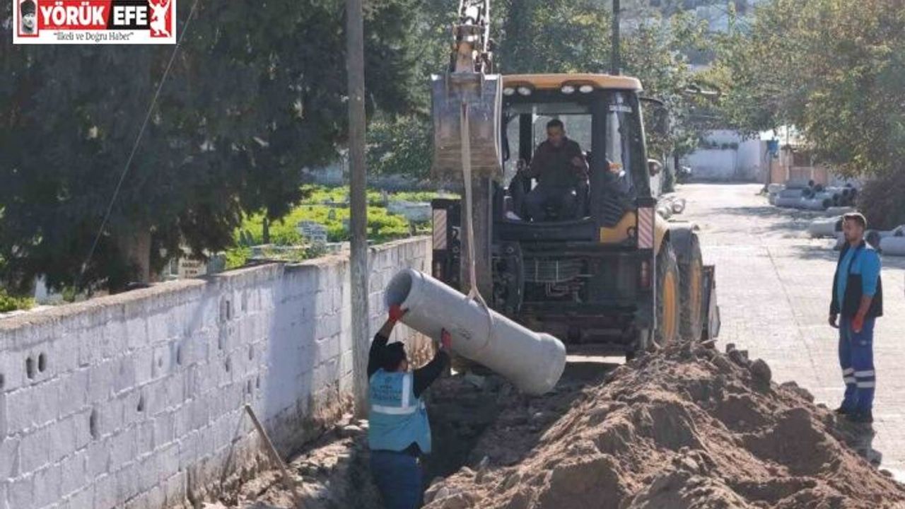 Söke’de yağmur suyu hattı çalışmaları sürüyor