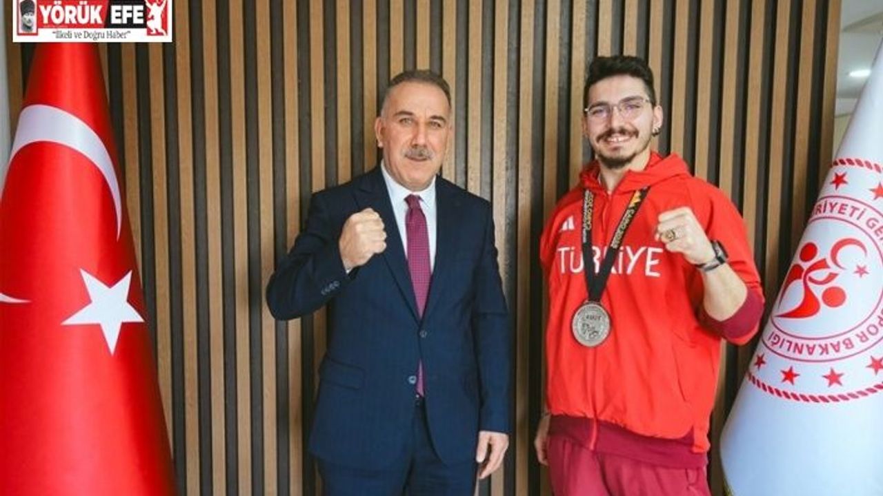 Müdür Yığmatepe, dünya ikincisi milli sporcuyu ağırladı