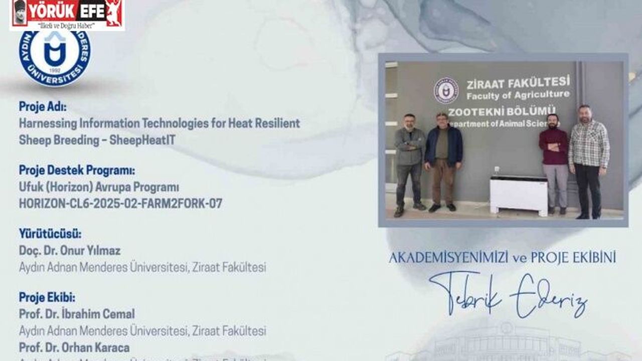 İklime dayanıklı koyunculuk projesiyle ADÜ, Türkiye’yi Avrupa’da temsil edecek