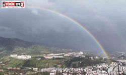 Sağanak sonrası gökkuşağı Aydın’ı sardı