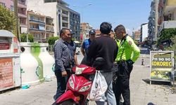 Çine'de kaldırımlarda motosiklet denetimi