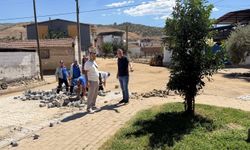 Yenipazar'da parke taşı çalışmaları sürüyor