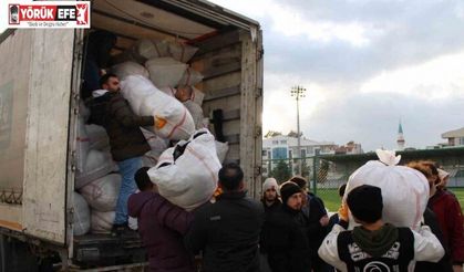 Aydın, depremzedeler için seferber oldu, yardım tırları yola çıktı