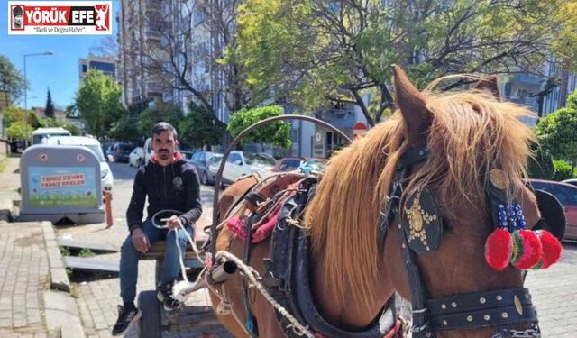 Aydın’ın son at arabacısı, evinin ve 5 çocuğunun iaşesini atıyla karşılıyor