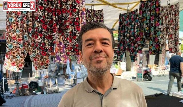 Aydın’da oğul çıkaran arı kolonisi pazar tezgahına kondu