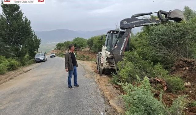 Yenipazar’da yol genişletme çalışmaları sürüyor