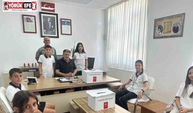 Minik yürekler harçlıklarını Gazze için topladı