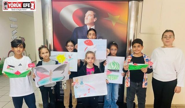 Aydın’da gençlerden Gazze’de yaşananlara sanatla dikkat çekti