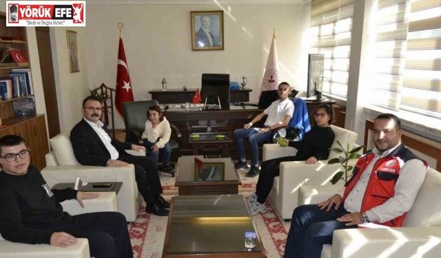 Sultanhisar Kaymakamı Ateş, özel çocukları makamında ağırladı