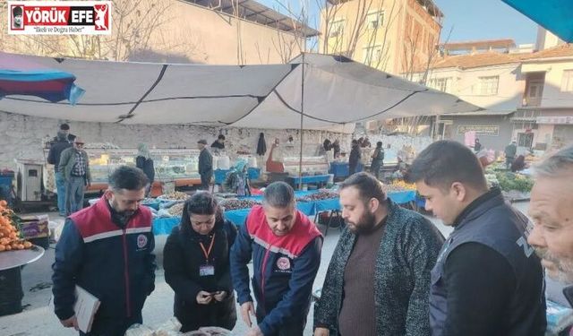 Germencik’te semt pazarında gıda denetimi