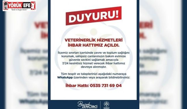 Germencik’te Veterinerlik Hizmetleri İhbar Hattı hizmete açıldı