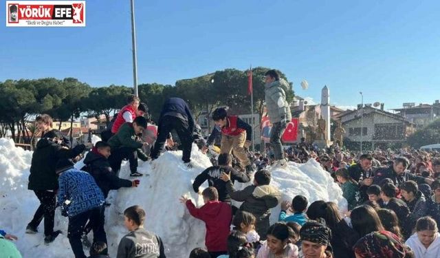 Germencik Belediyesi’nden karnelerini alan çocuklara "kar" sürprizi