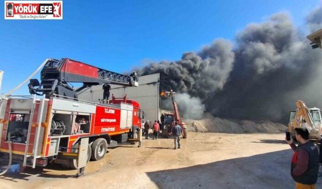 Didim sanayisindeki yangın korkuttu