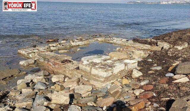 Yağışlar sonrası Kuşadası’nda tarih gün yüzüne çıktı