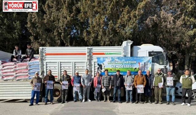 Büyükşehir’in yem desteği Sultanhisar’da üreticilerle buluştu