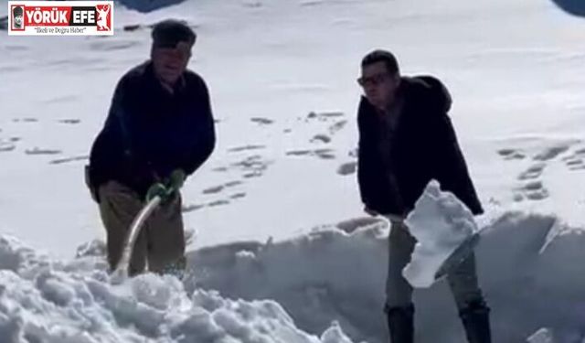 Dondurucu zirvede toplanan kar, yazın serinleten lezzete dönüşüyor