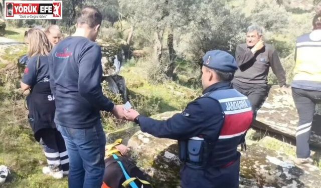 Kayalıktan düşen kadın ekiplerin çalışması ile kurtarıldı