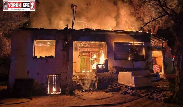 Sultanhisar’da müstakil ev alevlere teslim oldu