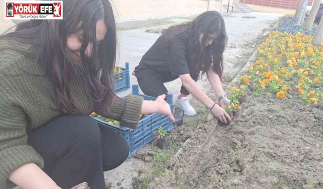 Yurt bahçesi gönüllü öğrencilerle bahara hazırlandı