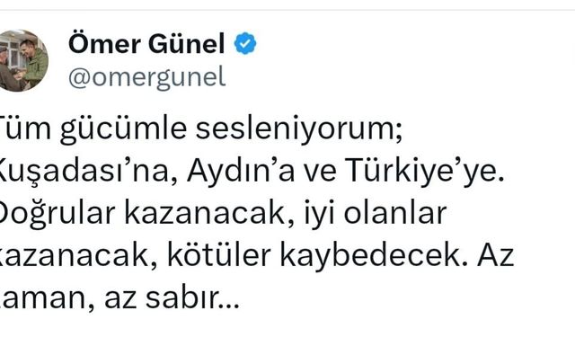 Başkan Ömer Günel Türkiye’ye Seslendi
