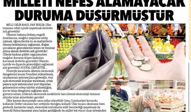 Nefes Alamayan Ekonomi Milleti Nefes Alamayacak Duruma Düşürmüştür