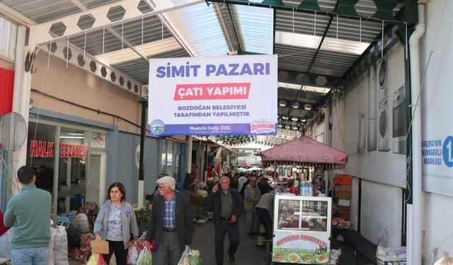 Bozdoğan'da Simit Pazarı Sokağı düzenleme çalışması tamamlandı