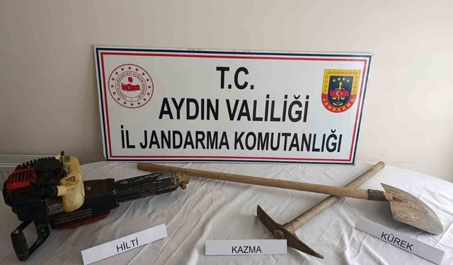 İzinsiz kazı yaptı, suçüstü yakalandı