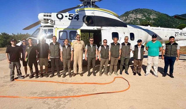 Kuşadası'nda konuşlu yangın söndürme helikopteri göreve hazır