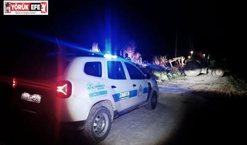 Bataklığa saplanan hayvan kurtarıldı