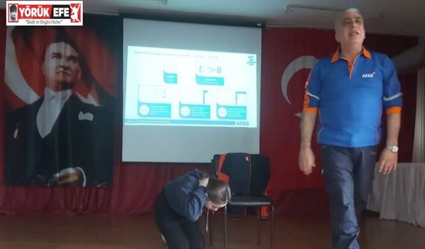 Öğrencilere afet bilinci aşılandı, tahliye tatbikatı yapıldı