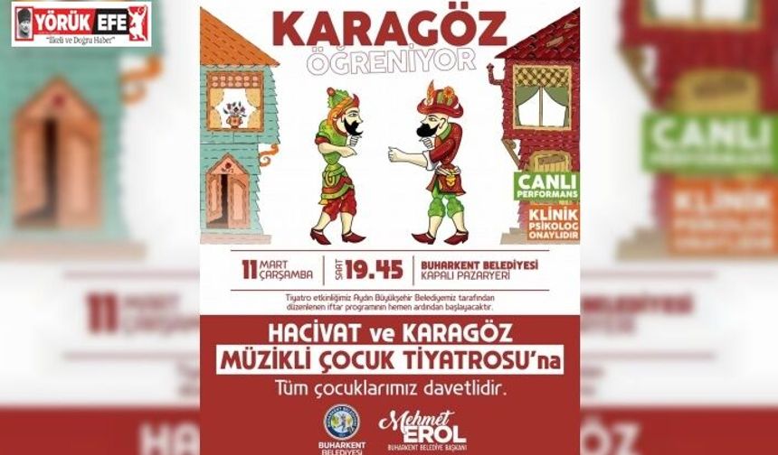Buharkent’te çocuklar Hacivat ve Karagöz ile buluşacak