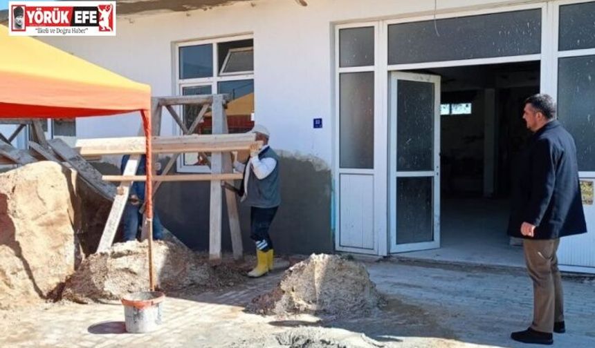 Germencik’te düğün salonları ve okul önünde bakım çalışması sürüyor