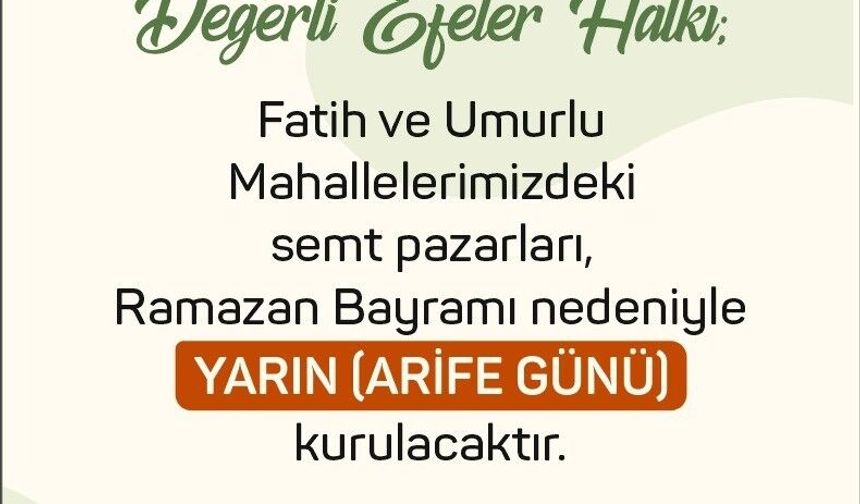 Efeler'in semt pazarlarına bayram düzenlemesi