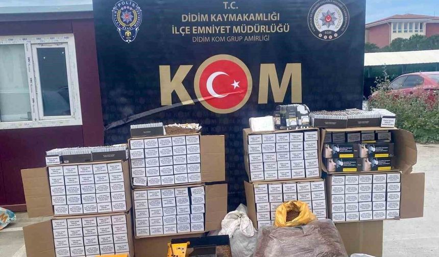 Didim'de 195 bin 900 adet doldurulmuş makaron ele geçirildi