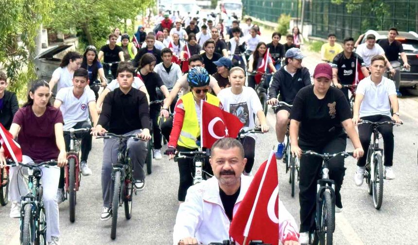Çine'de 'sağlıklı yaşam' için pedal çevirdiler