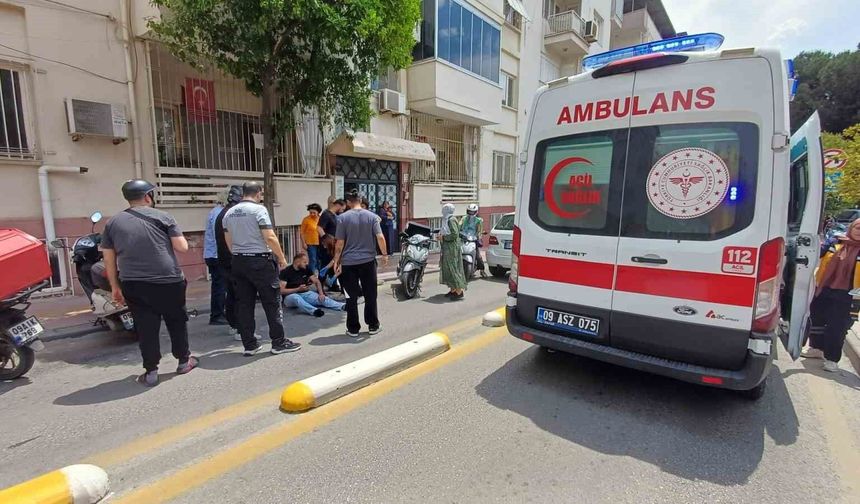 Karşı şeride geçen otomobil ile motosiklet çarpıştı: 1 yaralı